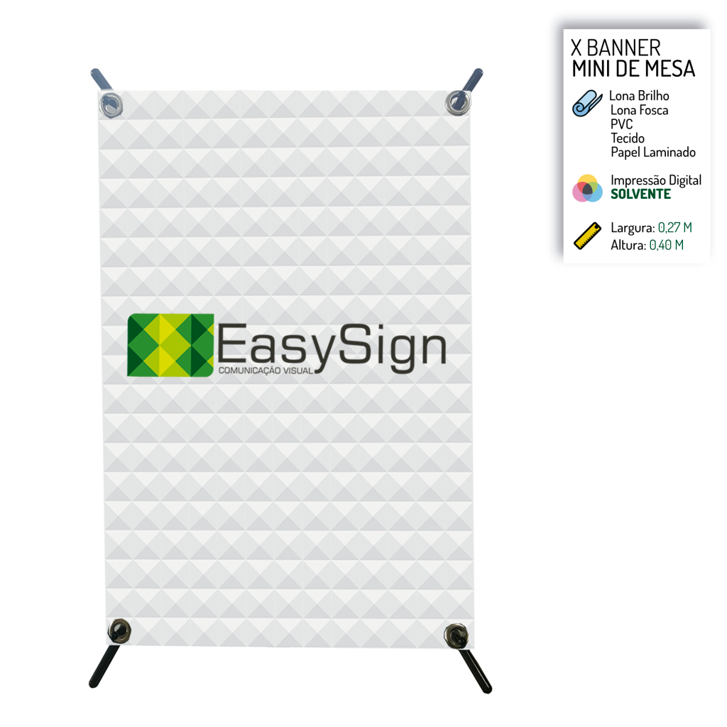 Estrutura Banner X Mini de Mesa