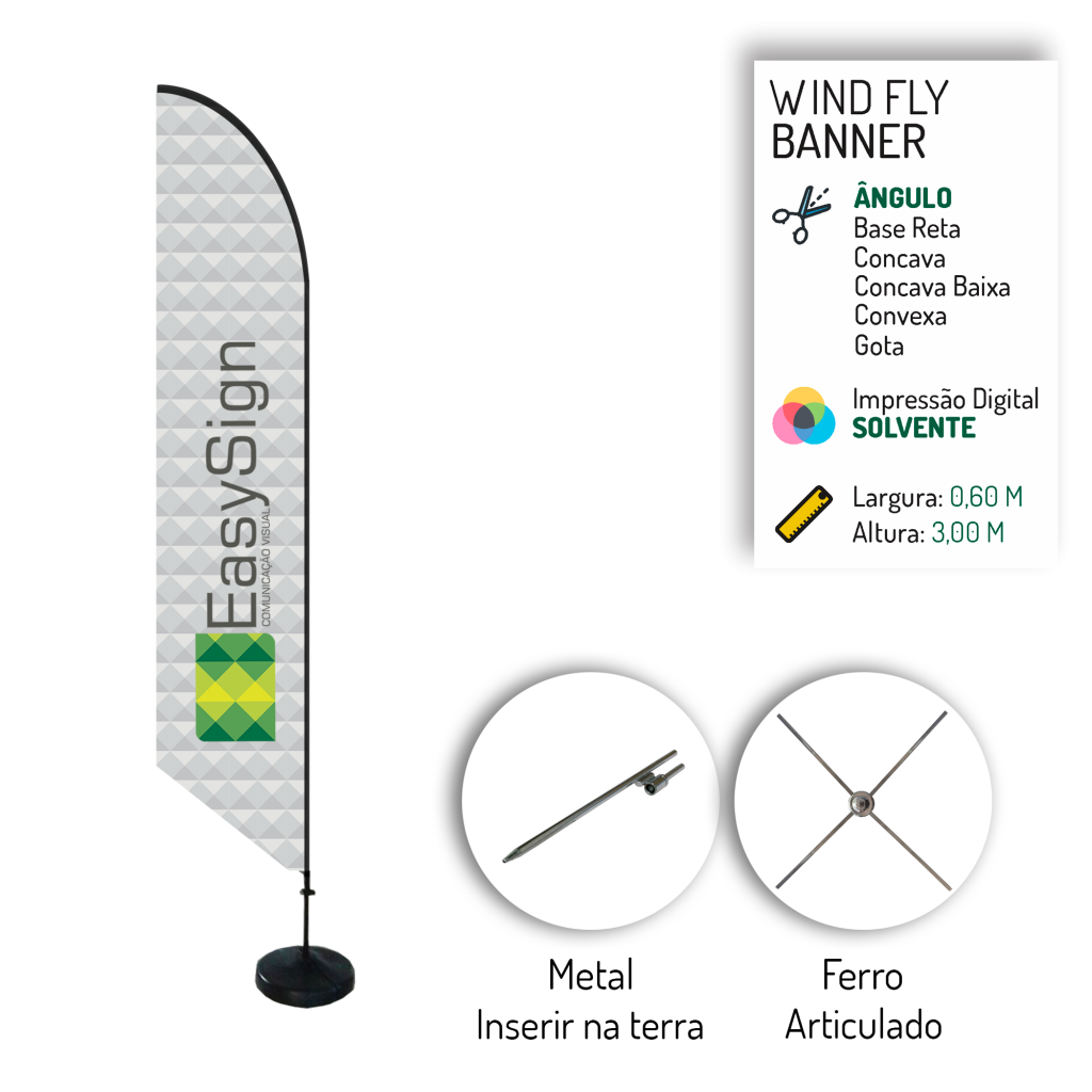 estrutura wind banners Impressão Digital