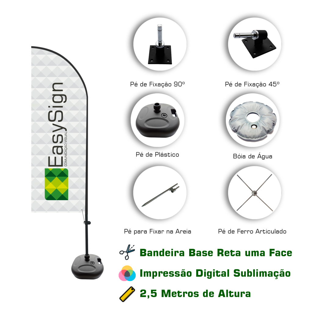 Wind Banner Econômico Base Reta 2,00M