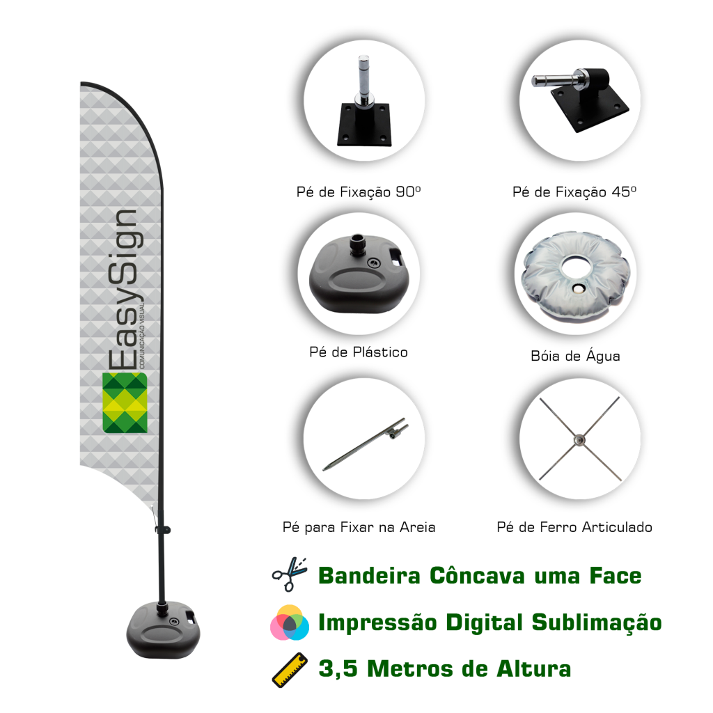 WIND BANNER ECONÔMICO CÔNCAVA 3,5M
