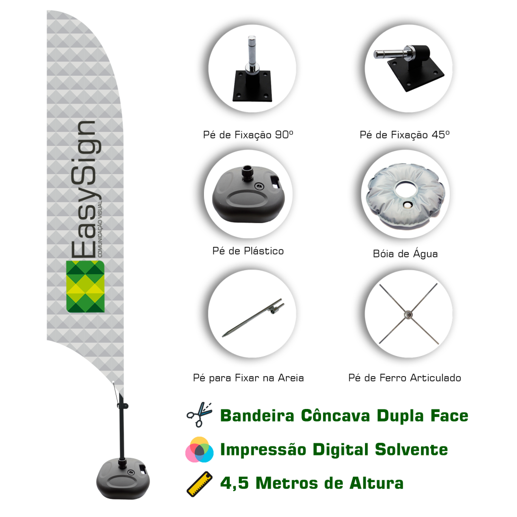 Wind Banner Premium Côncava 4,50M