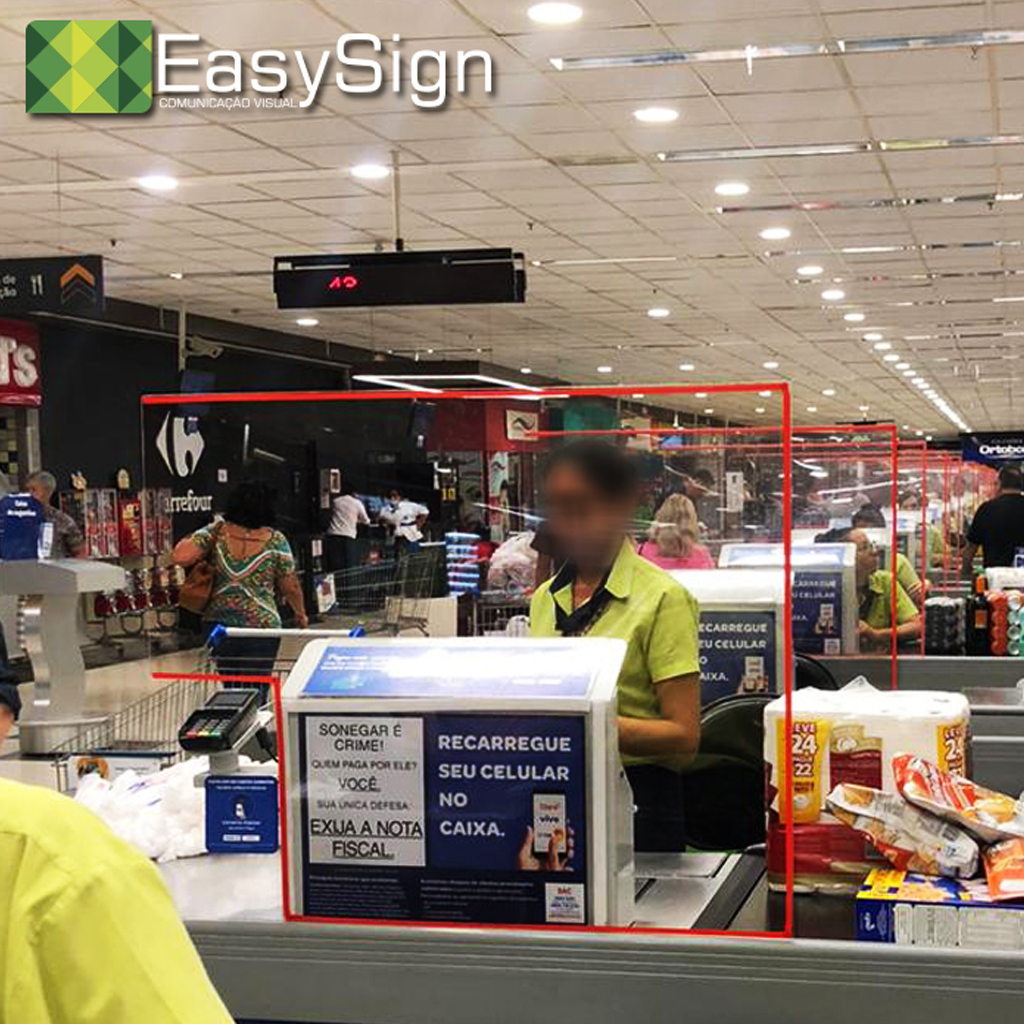 Estrutura Acrílico Protetor de Mercado