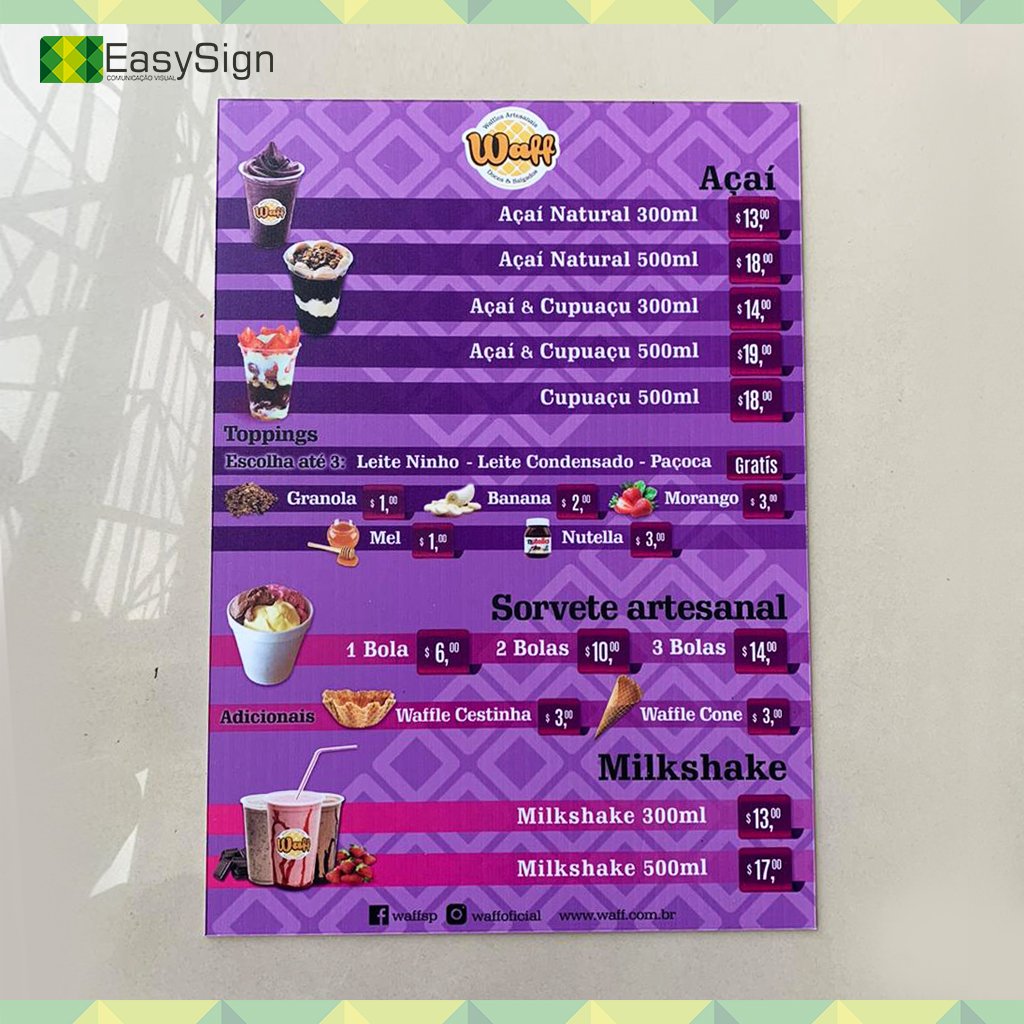 Impressão para Cardápio em PS